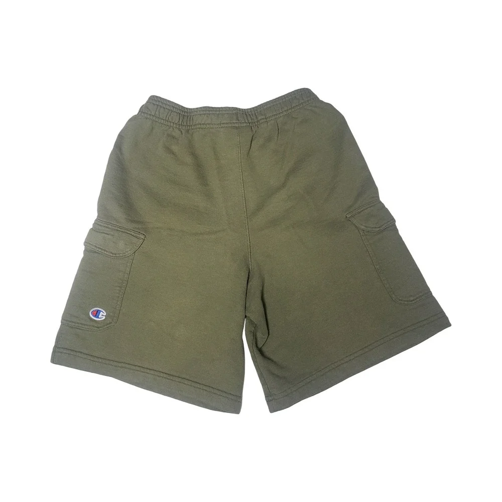 Champion Youth Boys Olive Green Cargo Athletic Shorts Size Small S Utility Sport